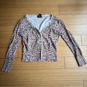Vintage y2k animal print lace mid length cardigan